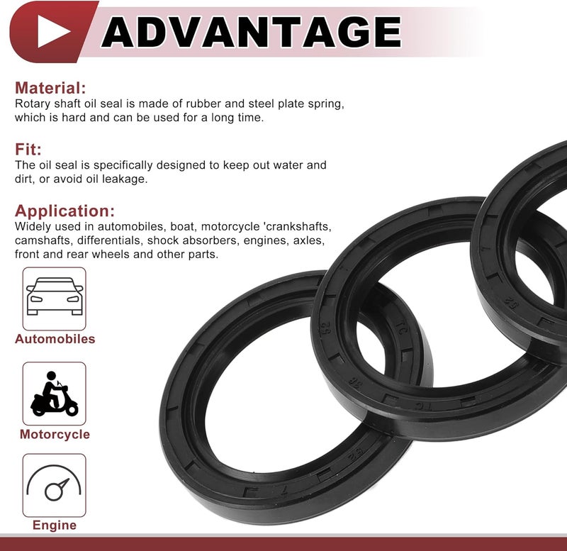 HEROFFIX 5 Pcs Rotary Shaft Seal High Pressure Oil Seal 38x52x7mm Black Nitrile 70 Durometer Rubber - Image 4
